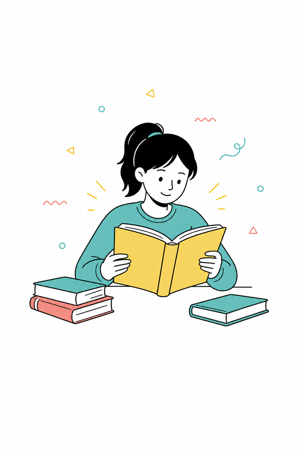 Learner reading a classic book